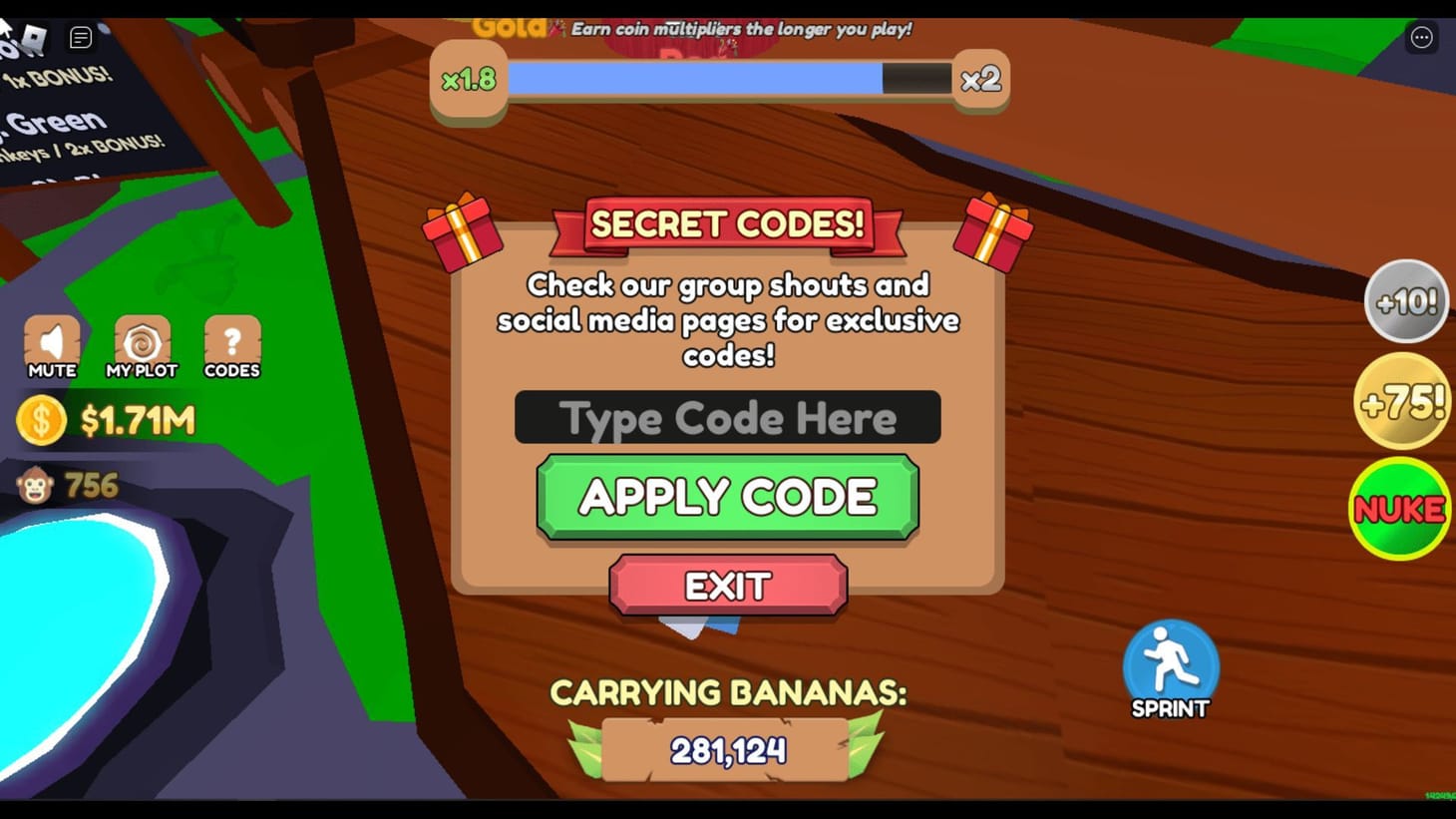 Monkey Tycoon codes (November 2024)