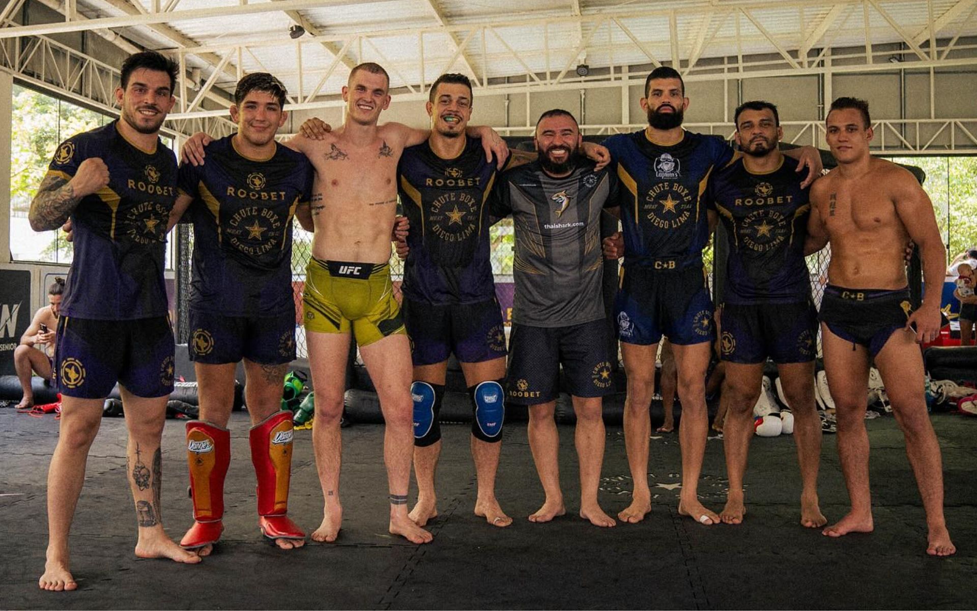 Ian Machado Garry (third from left) training with the Chute Boxe team in Brazil [Photo Courtesy @iangarry on Instagram]