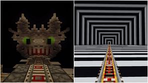 Minecraft player creates a rollercoaster through massive builds