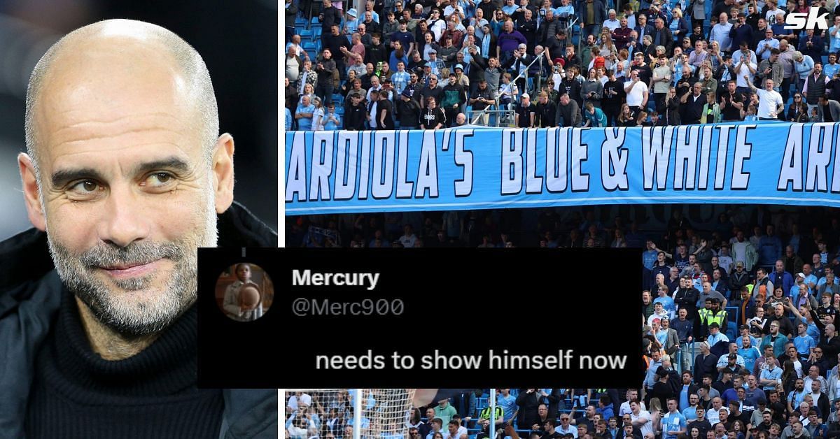 Man City fans have reacted to Pep Guardiola (left) naming Jack Grealish in the starting line-up against Copenhagen.