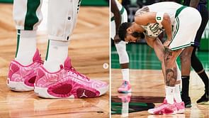 IN PHOTOS: Celtics’ star Jayson Tatum unveils vibrant ‘Strawberry Milkshake’ Jordan Tatum 2 PE against Lakers