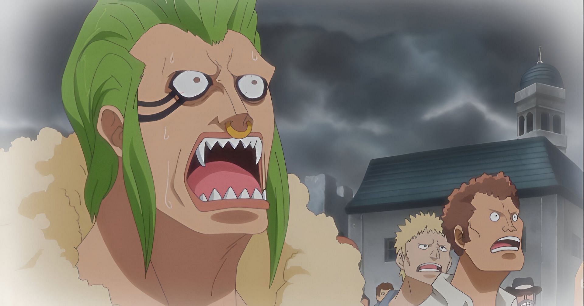 Bartolomeo witnessing Luffy survive execution during Loguetown arc (Image via Toei Animation)