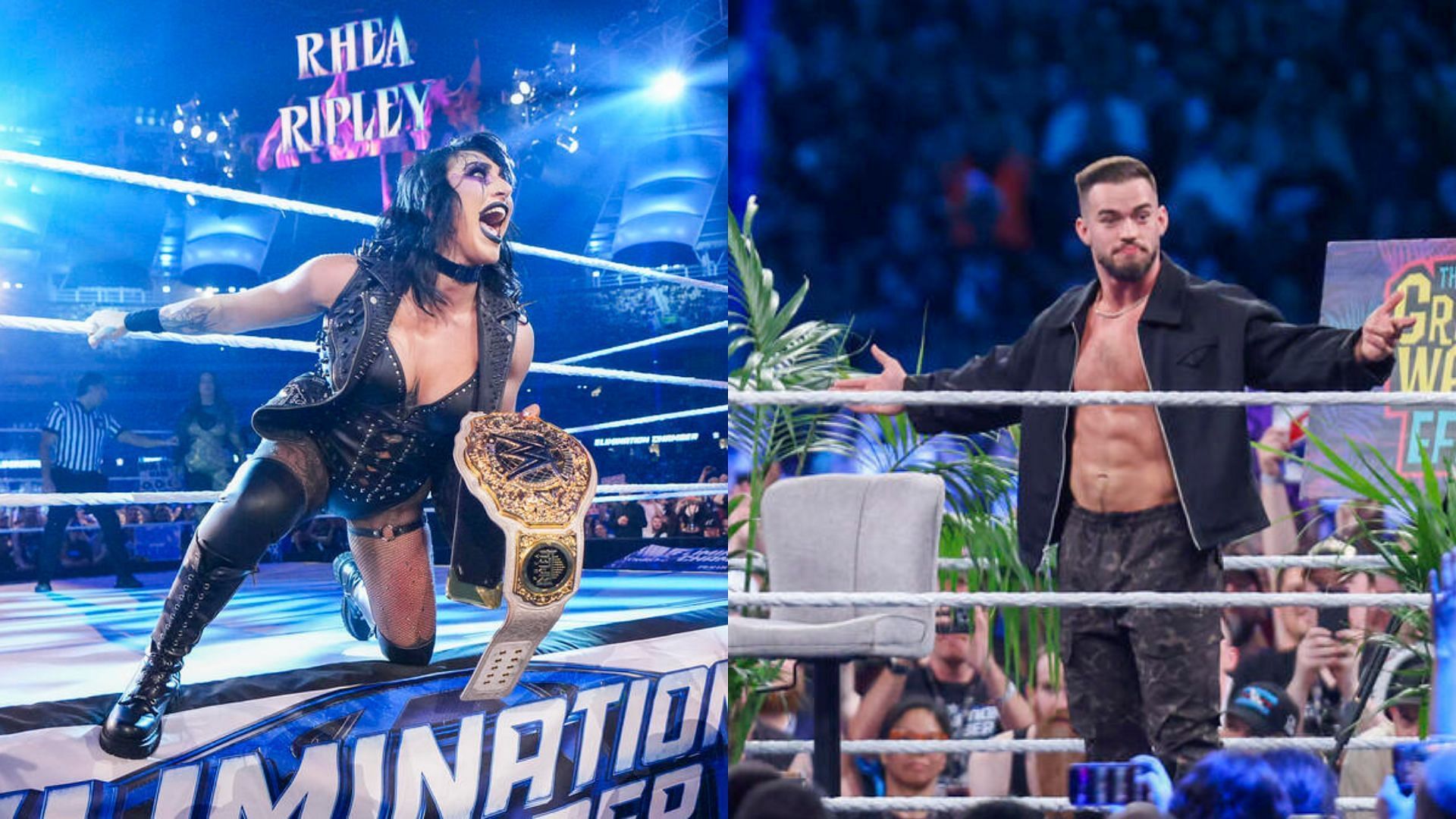 Rhea Ripley and Austin Theory were both on the Elimination Chamber: Perth PLE