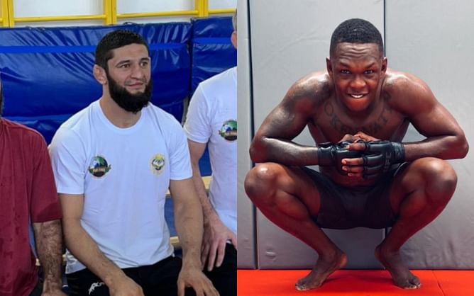Khamzat Chimaev reacts to recent clip of Israel Adesanya wrestling