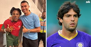 WATCH: Cristiano Ronaldo superfan IShowSpeed two-foot slide tackles Real Madrid icon Kaka in charity match