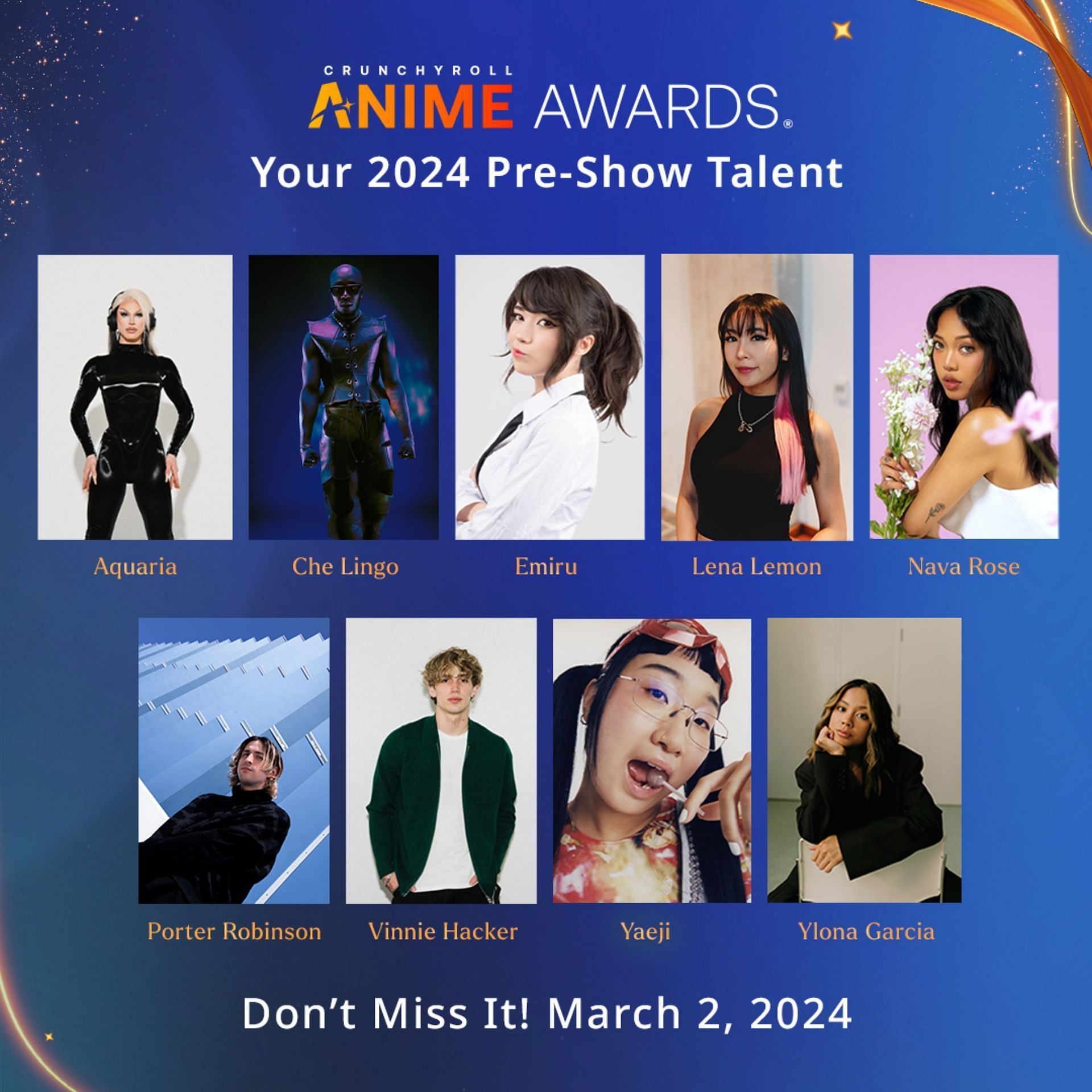 Pre-Show Talent for the Anime Awards (Image via Crunchyroll)