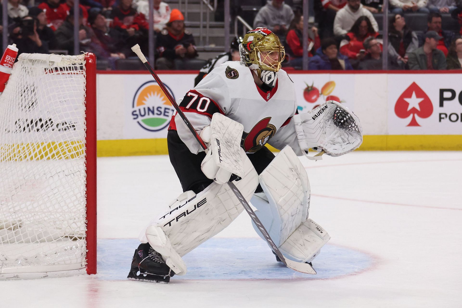 Joonas Korpisalo of the NHL&#039;s Ottawa Senators