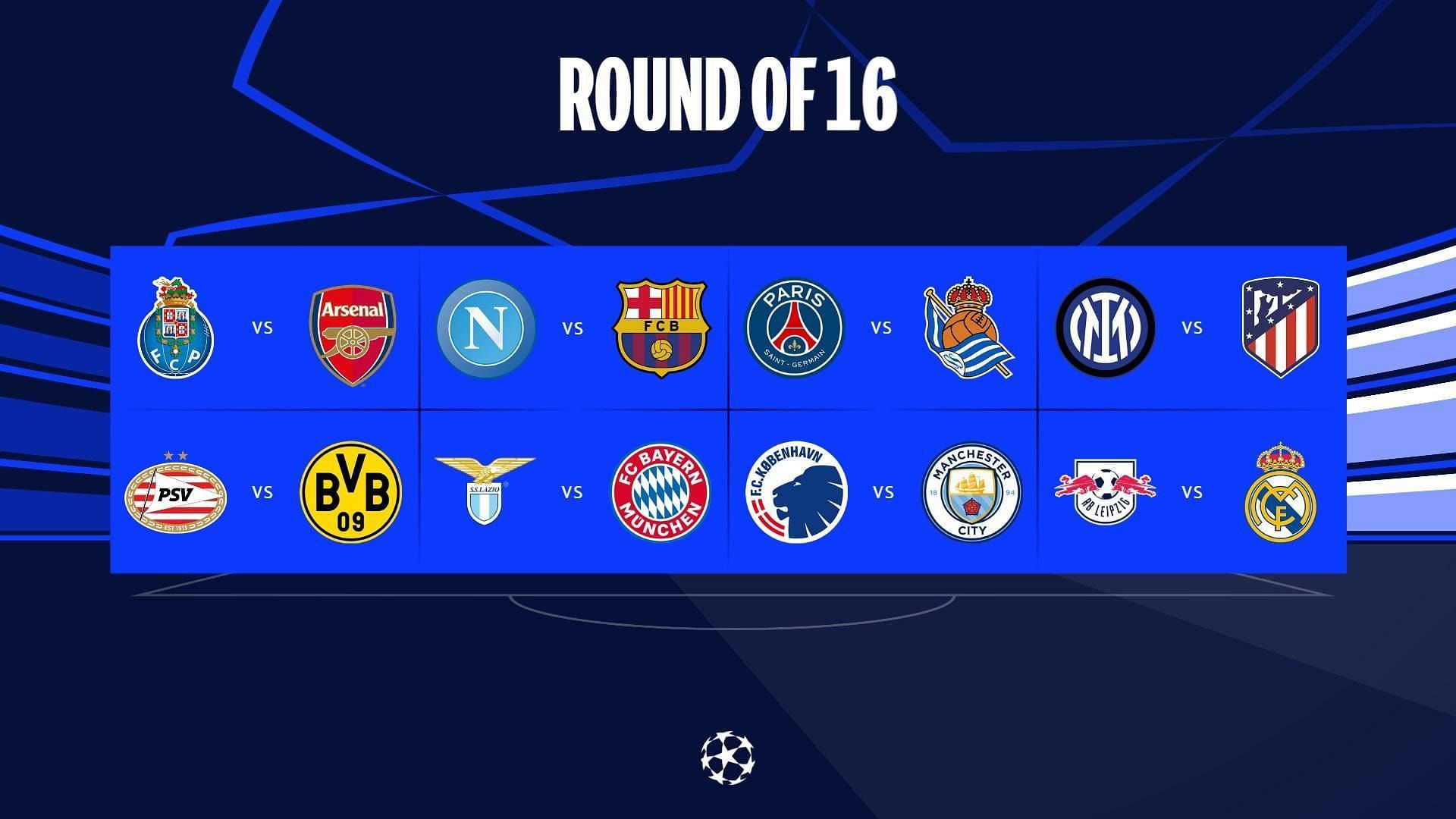 UEFA CHAMPIONS LEAGUE 2023/24 Round of 16 Draw - QUALIFIED TEAMS 12 - UCL  FIXTURES 2023/24 - YouTube