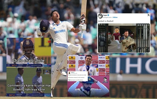"Chalo uncle, commentary karne ki umar mai bowling nahi karte"- Top 10 funny memes after Yashasvi Jaiswal's double century in 3rd IND vs ENG Test
