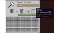 Unbreaking can be placed on a player's equipment by using an enchantment table or an anvil (Image via Mojang Studios)