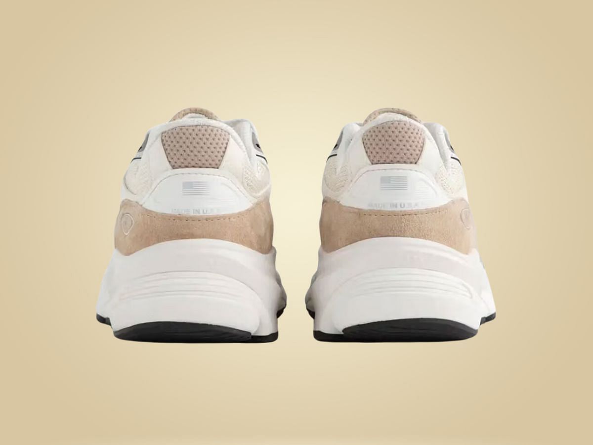 Aim&eacute; Leon Dore x New Balance M990v6 &ldquo;Tan/Incense&rdquo; sneakers (Image via Twitter/@fullress)