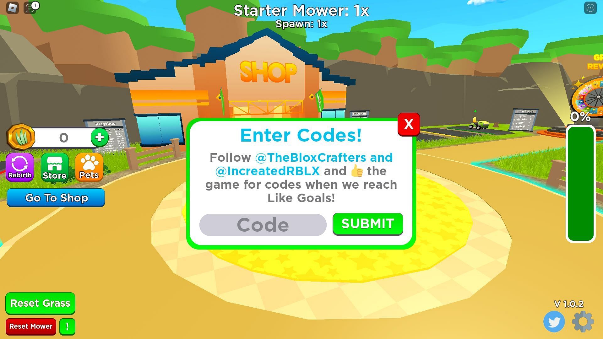 Active codes for Lawn Mower Simulator (Image via Roblox)
