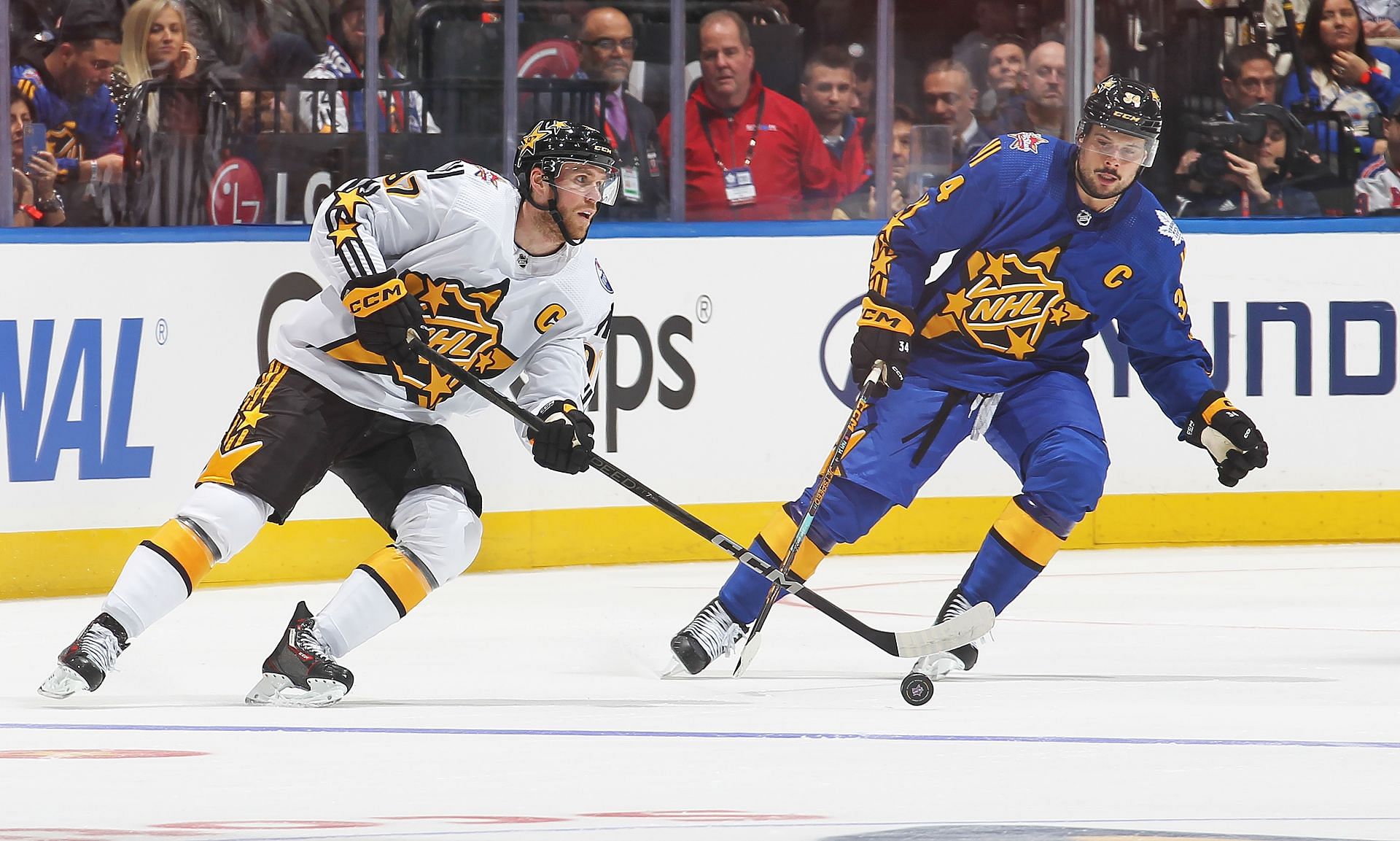 Connor McDavid and Auston Matthews at the 2024 NHL All-Star Weekend