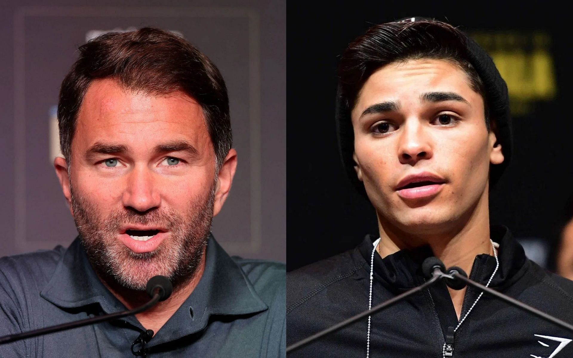 Ryan Garcia and Eddie Hearn got into it earlier today. [Images via Getty]