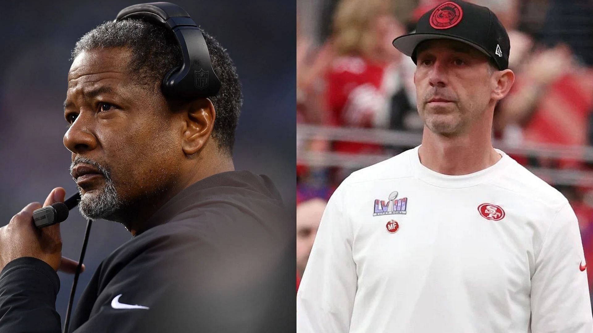 Former San Francisco 49ers defensive coordinator Steve Wilks and head coach Kyle Shanahan