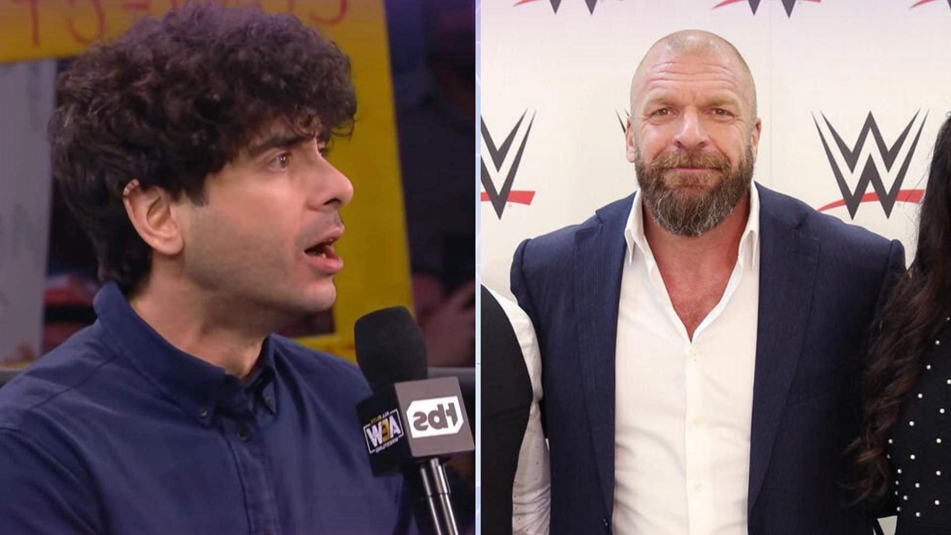 Tony Khan and Triple are key figures in AEW, and WWE respectively [Photos courtesy of AEW