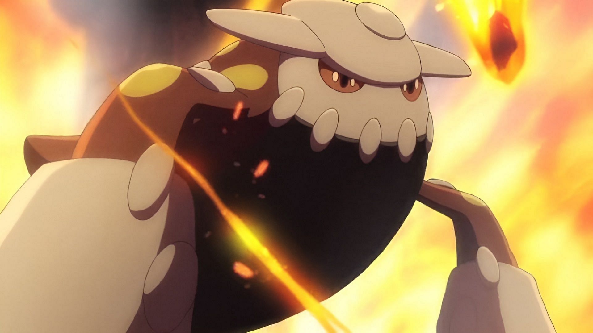 Heatran as it appears in the anime (Image via The Pokemon Company)