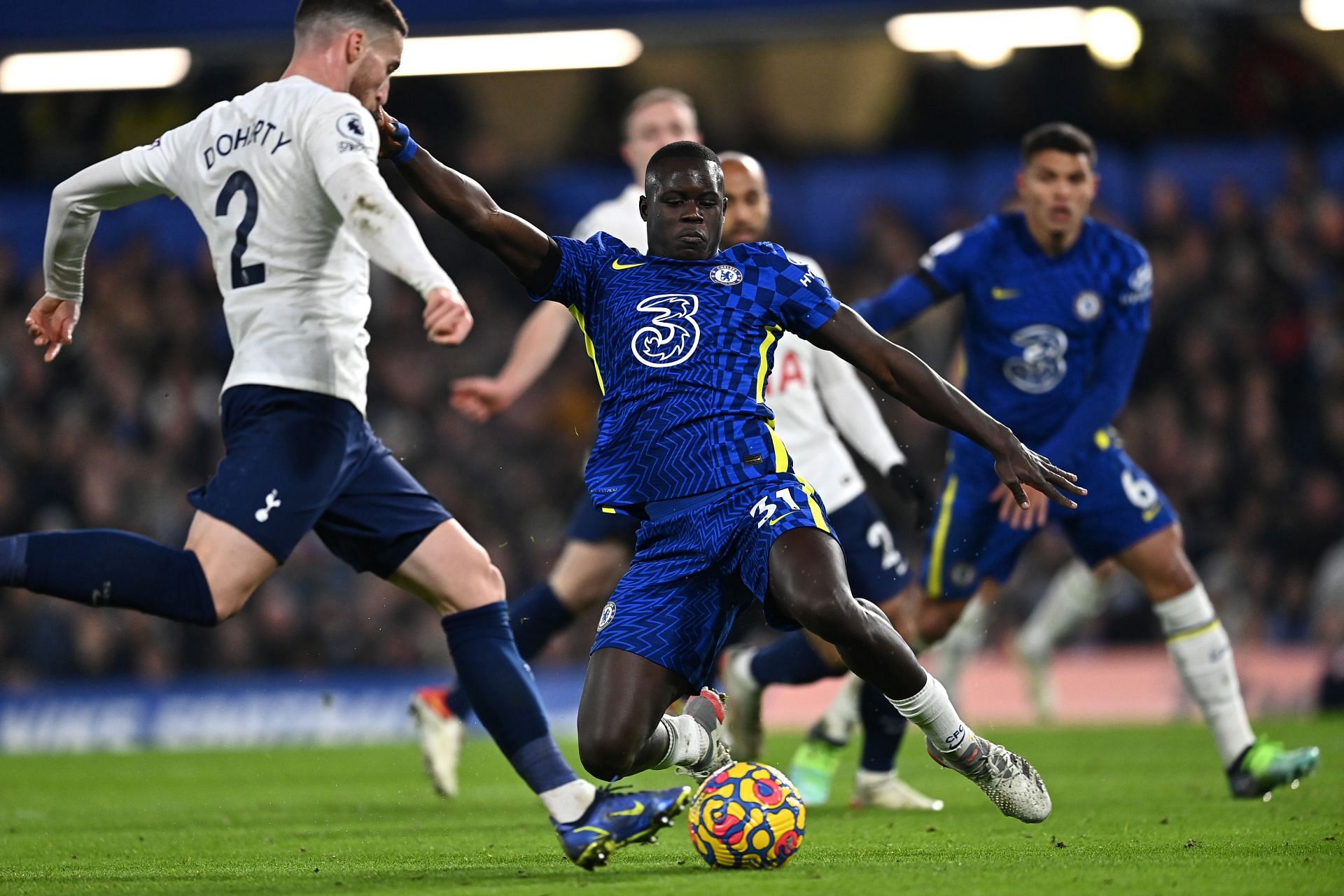 Malang Sarr is a frustrated figure at Stamford Bridge.