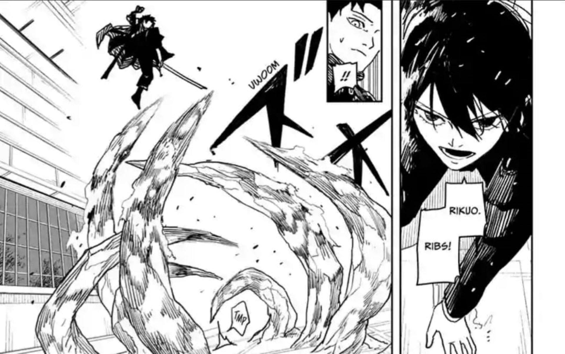 Chihiro vs Hiyuki, as seen in Kagurabachi chapter 20 (Image via Takeru Hokazono/Shueisha)