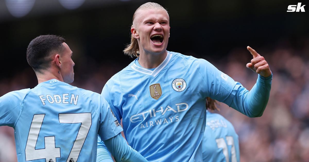 Erling Haaland sets record after scoring twice in Manchester City&rsquo;s win over Everton 