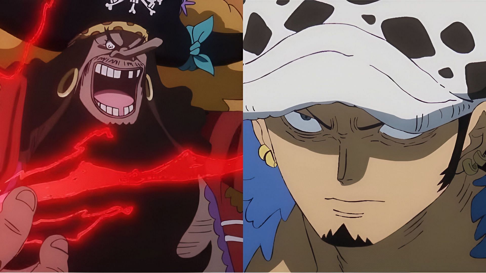 Blackbeard (left) and Law (right) as seen in One Piece episode 1093 (Image via Toei Animation)