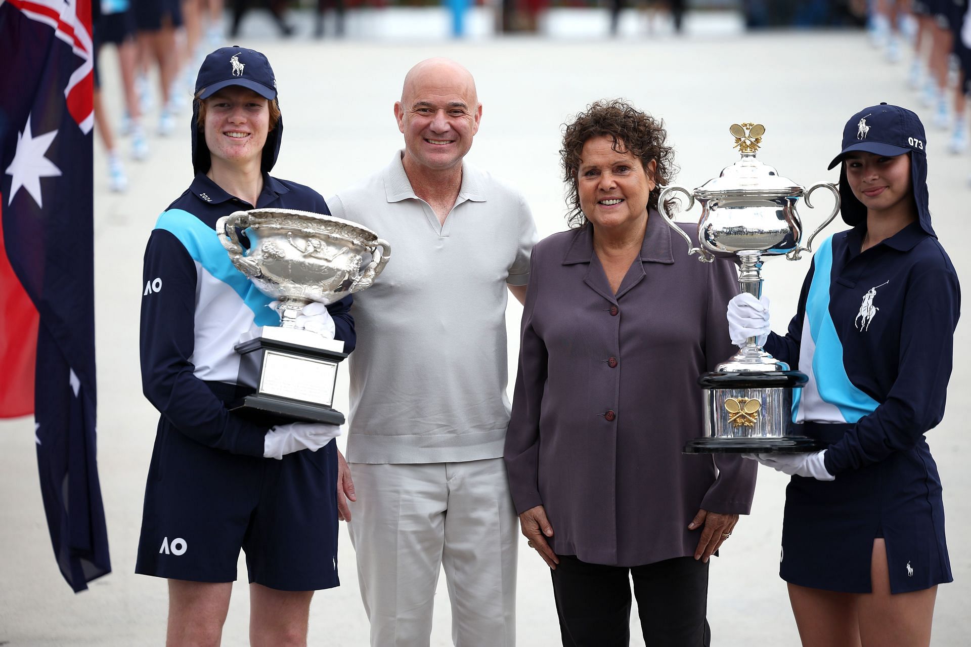 Andre Agassi and Evonne Goolagong Cawley at Australian Open 2024