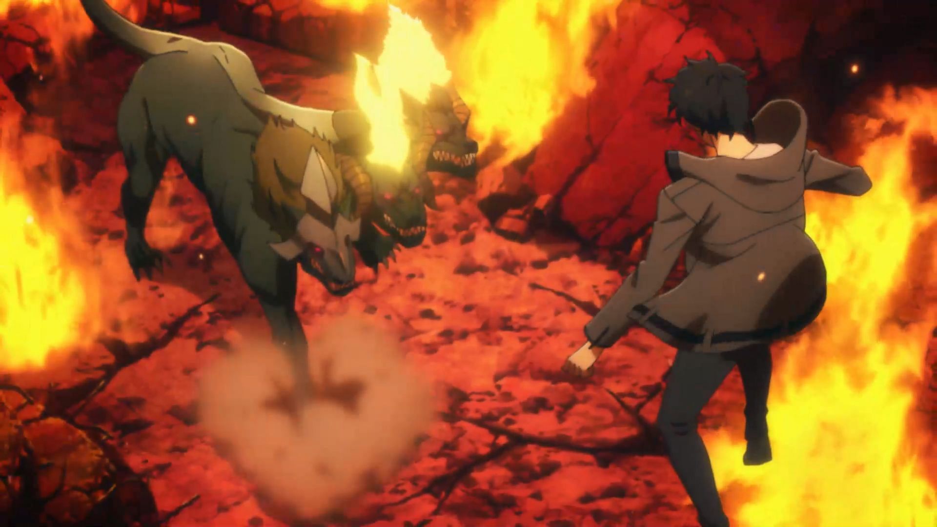 Jinwoo fights Cerberus (Image via A-1 Pictures)