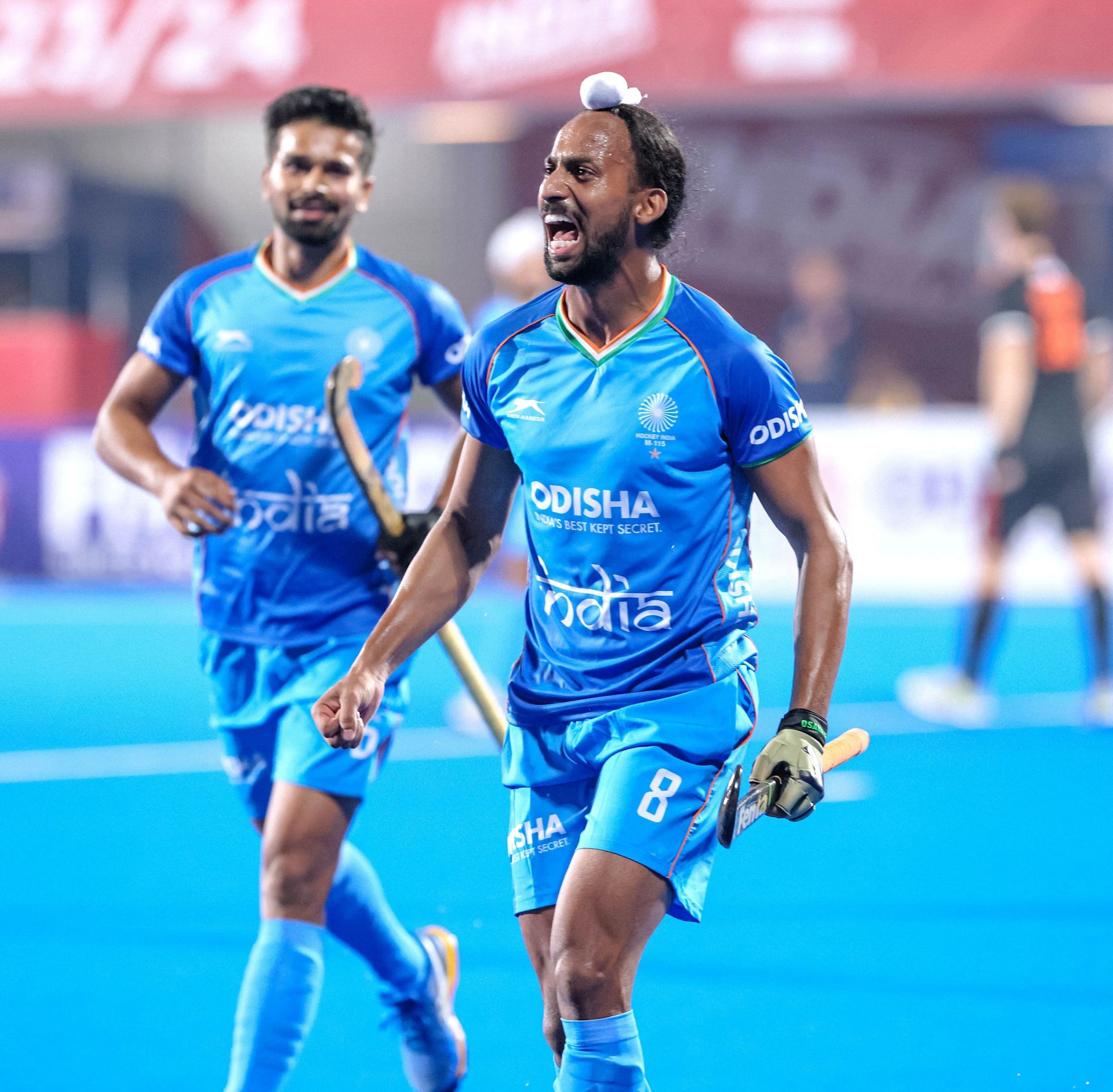 Hardik Singh mencetak gol pertama India