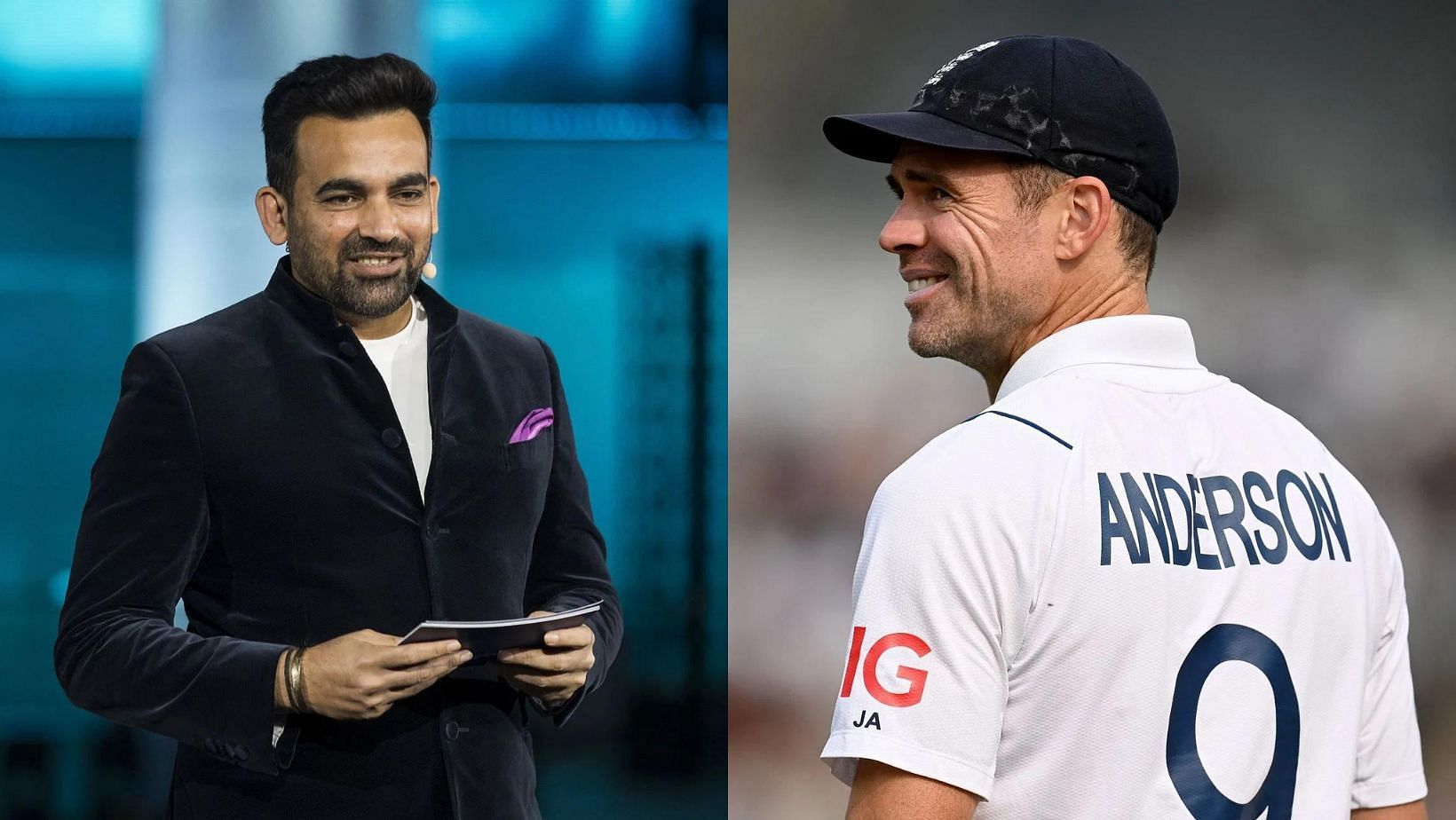 Zaheer Khan (L) and James Anderson.