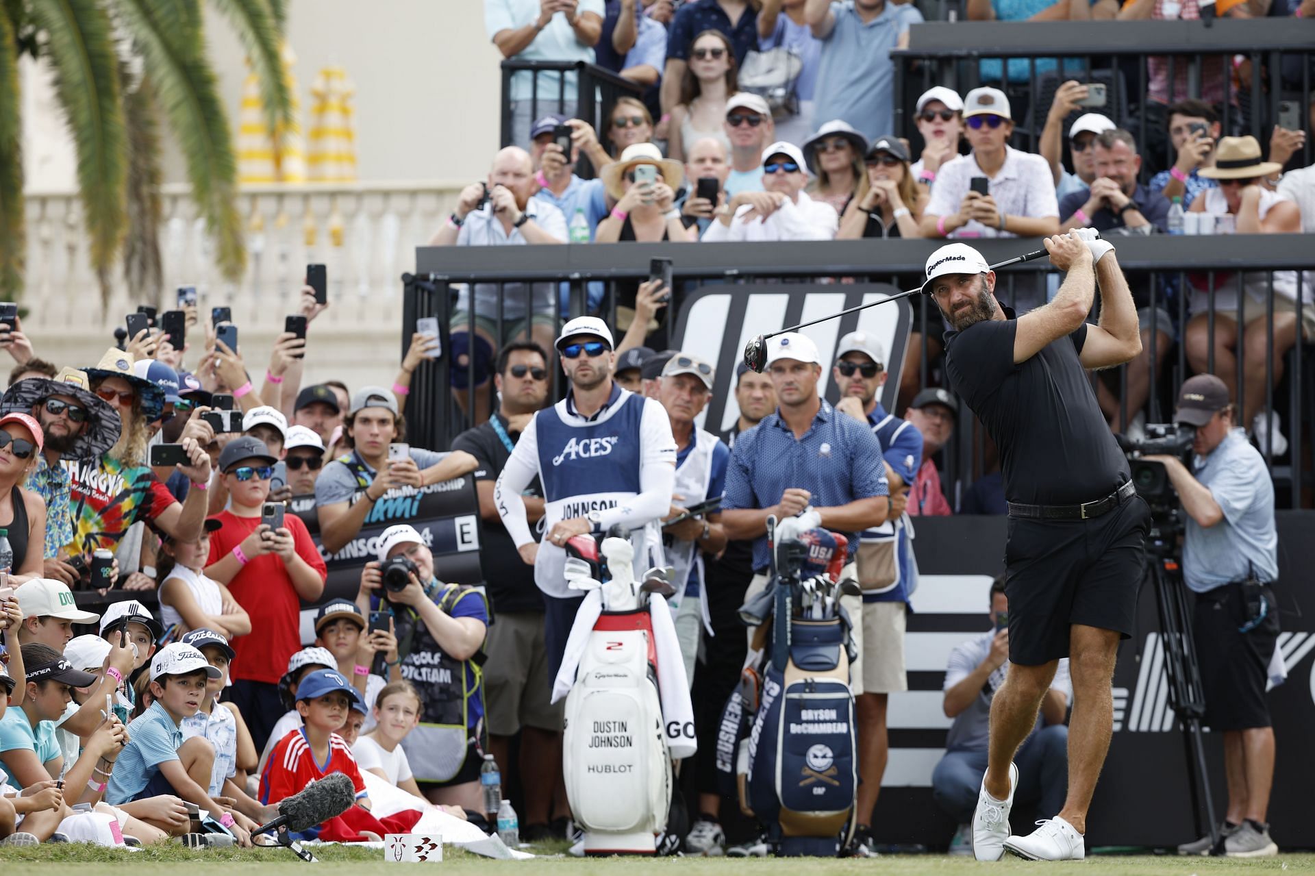 4Aces skipper Dustin Johnson at LIV Golf Miami (Image via Getty)