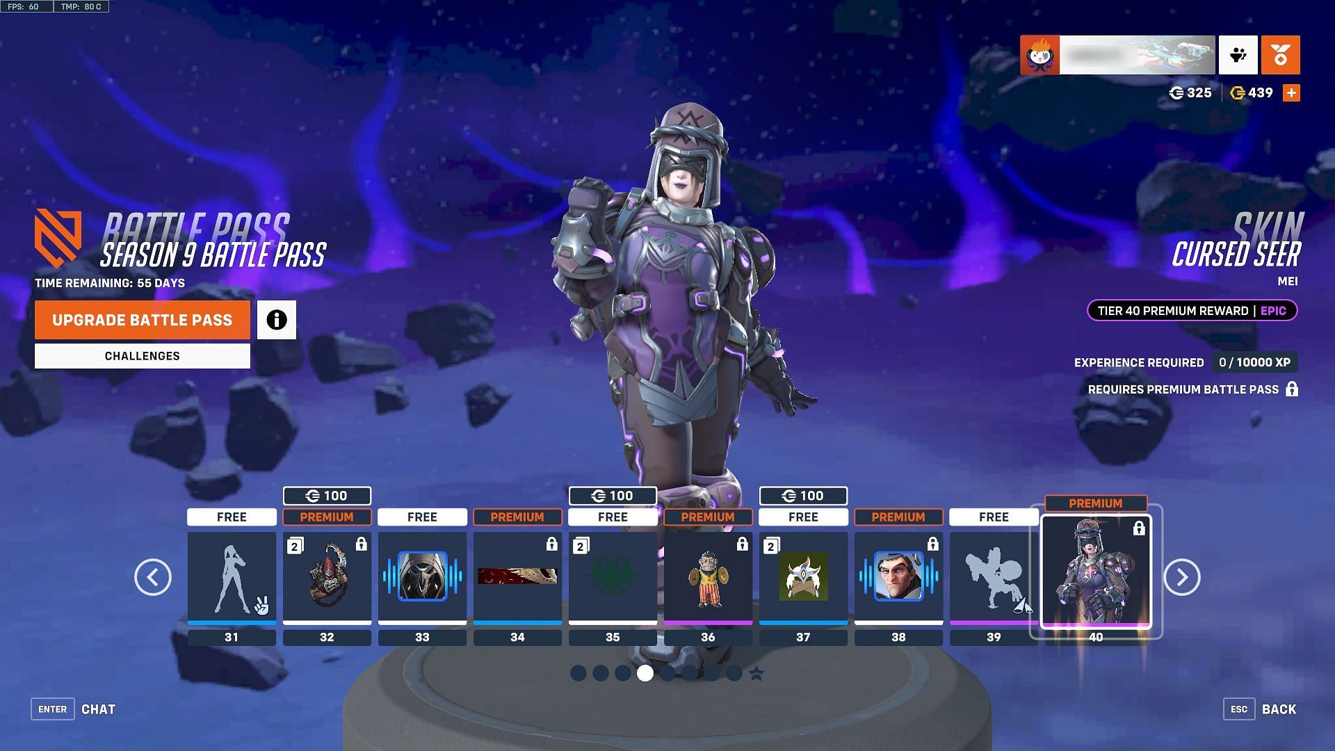 Overwatch 2 Season 9 Battle Pass Tiers 31-40 (Image via Blizzard Entertainment)