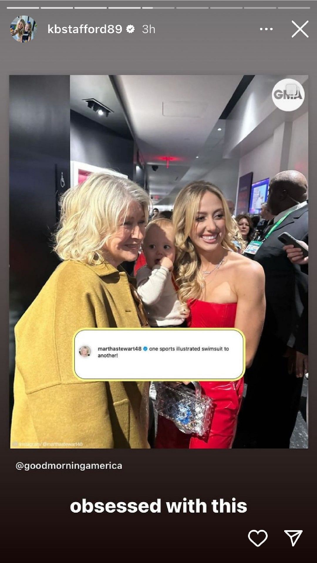 Kelly Stafford shared the meeting between Martha Stewart and Brittany Mahomes.