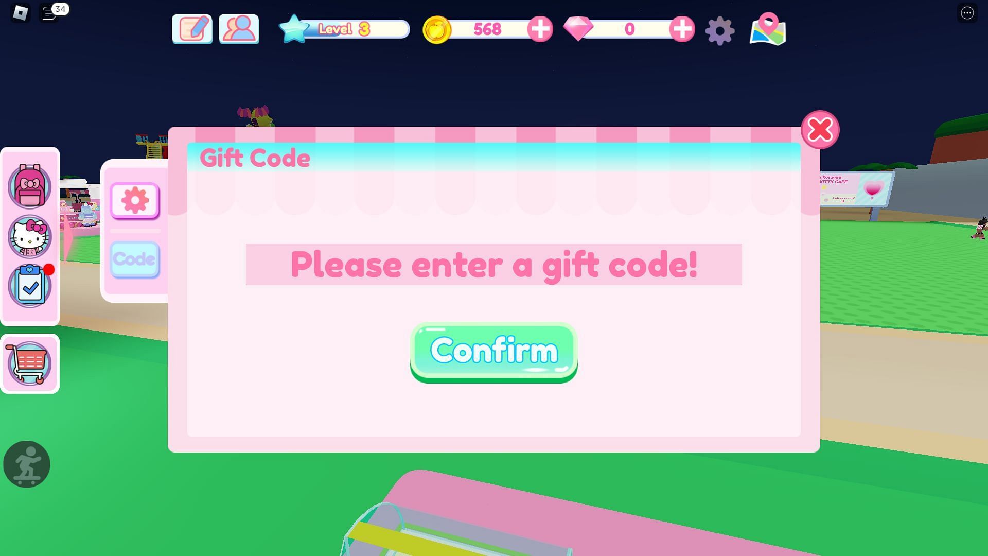 Active codes for My Hello Kitty Cafe (Image via Roblox)