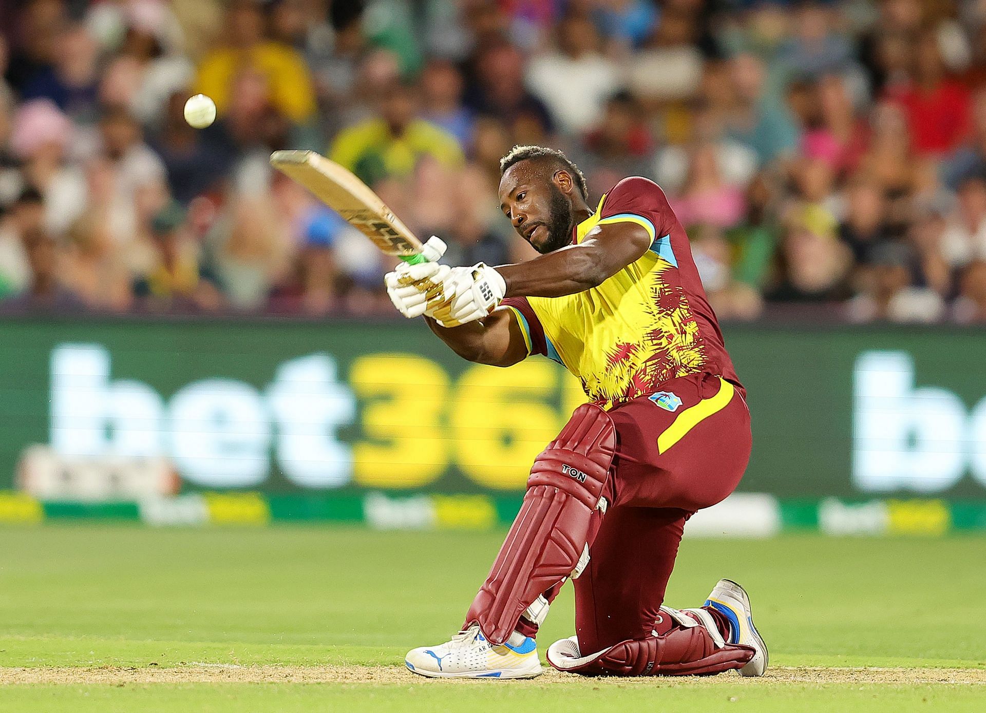 Andre Russell was dismissed for 37 off 16 balls. (Credits: Getty)