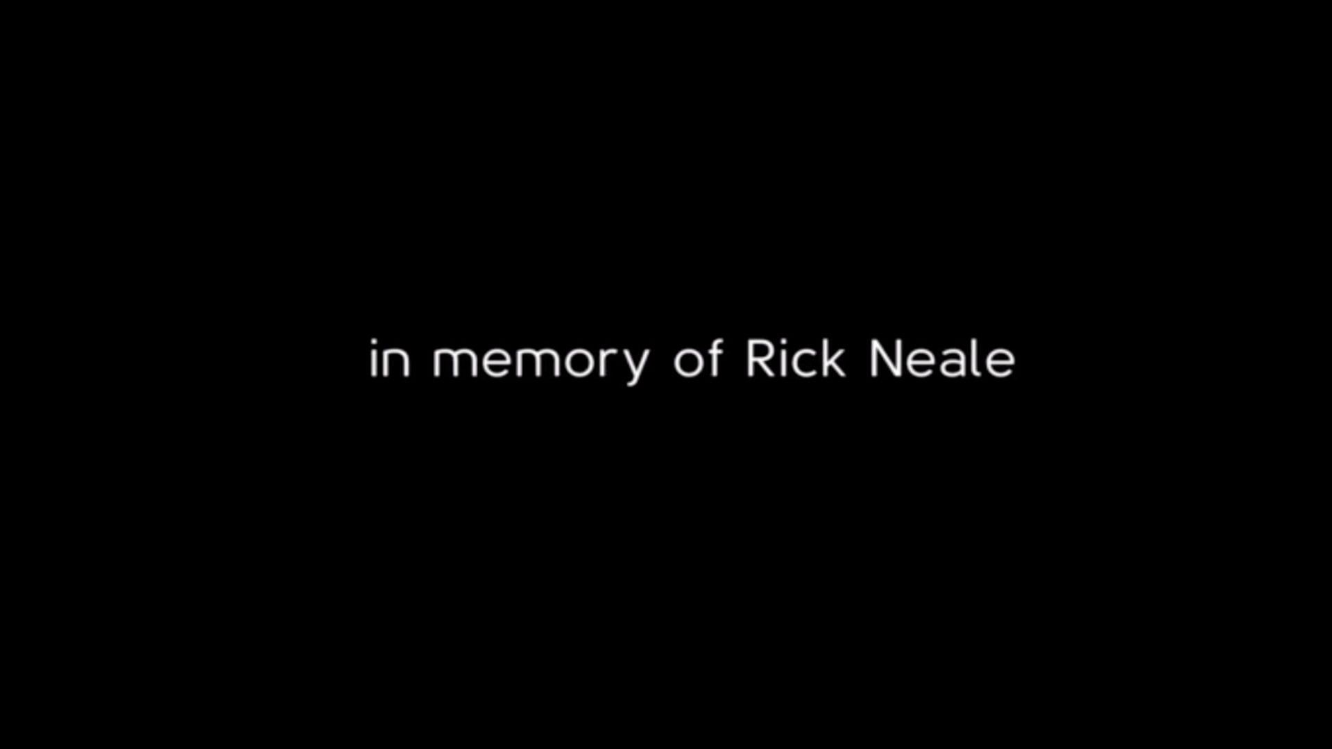 Title card tribute to Rick Neale (Image via Peacock)