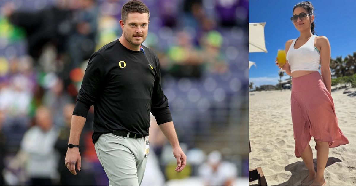 WATCH: Oregon HC Dan Lanning &amp; wife Sauphia go all out in support of Patrick Mahomes