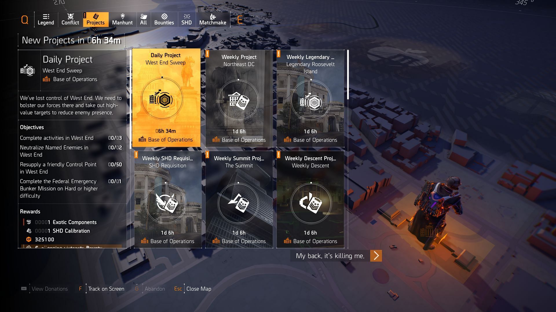 Project page in The Division 2 (Image via Ubisoft)