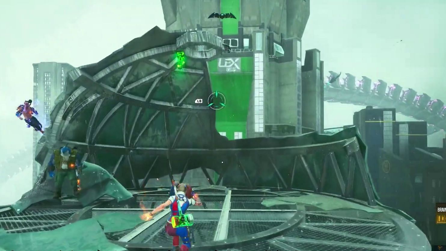 This Riddler trophy is at the top of the big statue in the Central Business District (Image via YouTube/Pixelz)