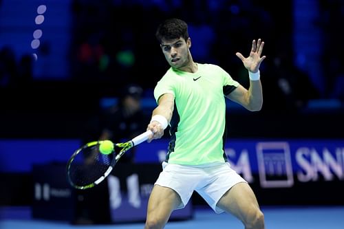 Carlos Alcaraz plays at the ATP Finals in 2023