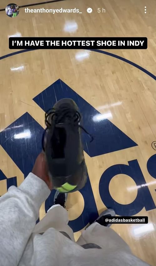 Anthony Edwards shows off Adidas AE1 "All-Star" colorway in Instagram story