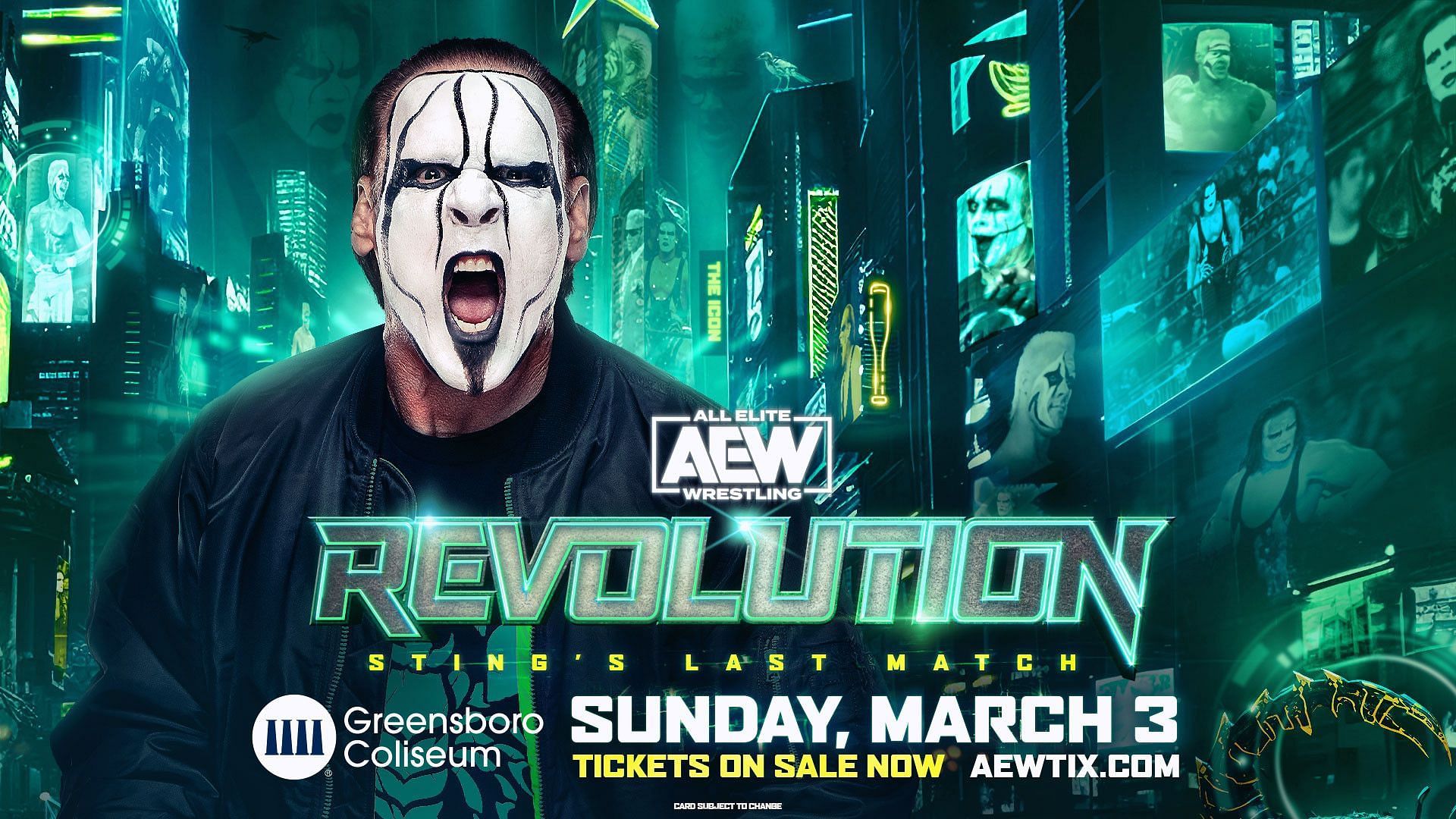 The official promotional graphic for AEW Revolution 2024