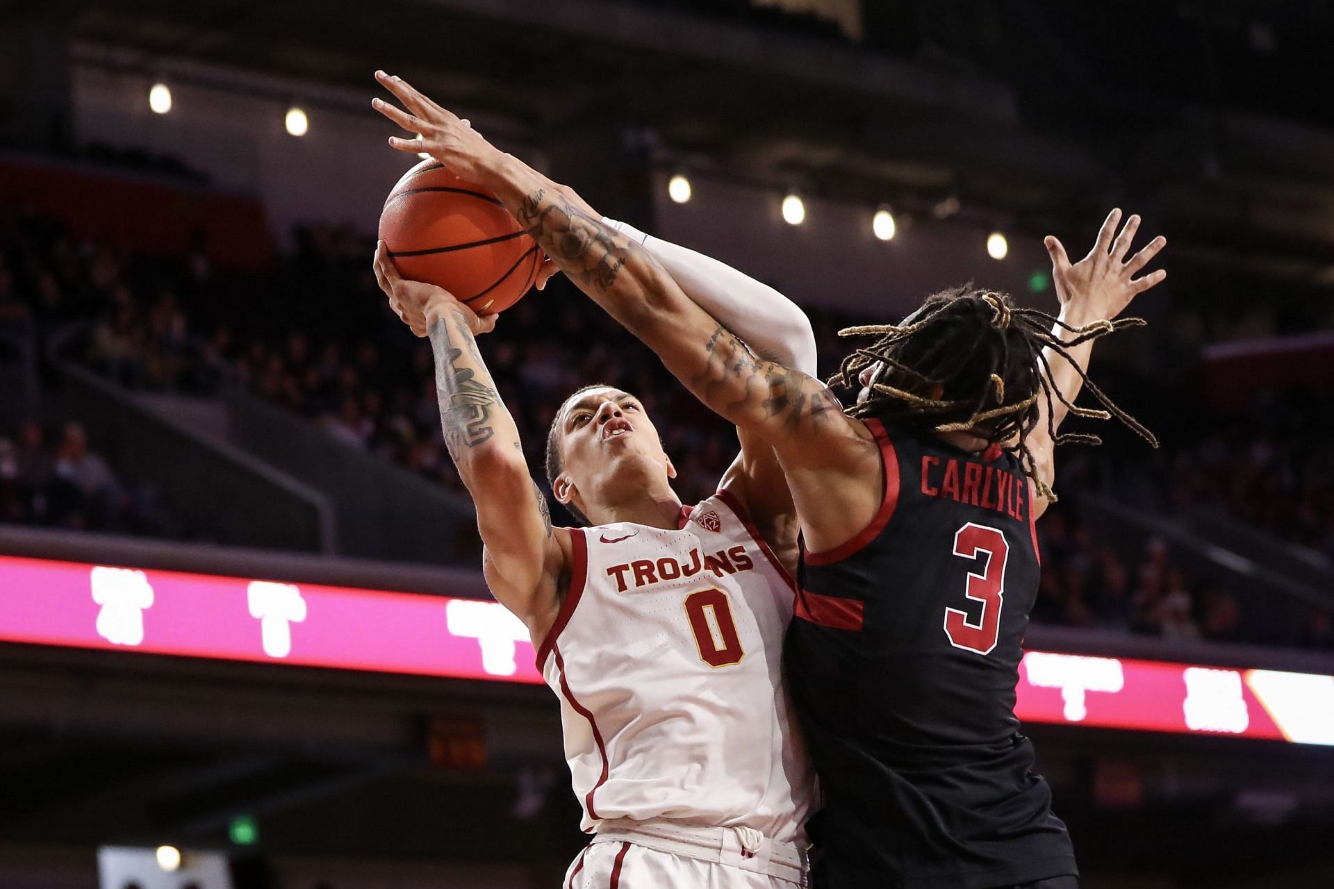 Stanford guard Kanaan Carlyle, shown here on defense, scored 28 points in December&#039;s win over Arizona.