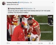 Social media users reacted to Swift's video from the Chiefs game where she can be seen having a drink with her friend Ashley. (Image via @NFL/X)