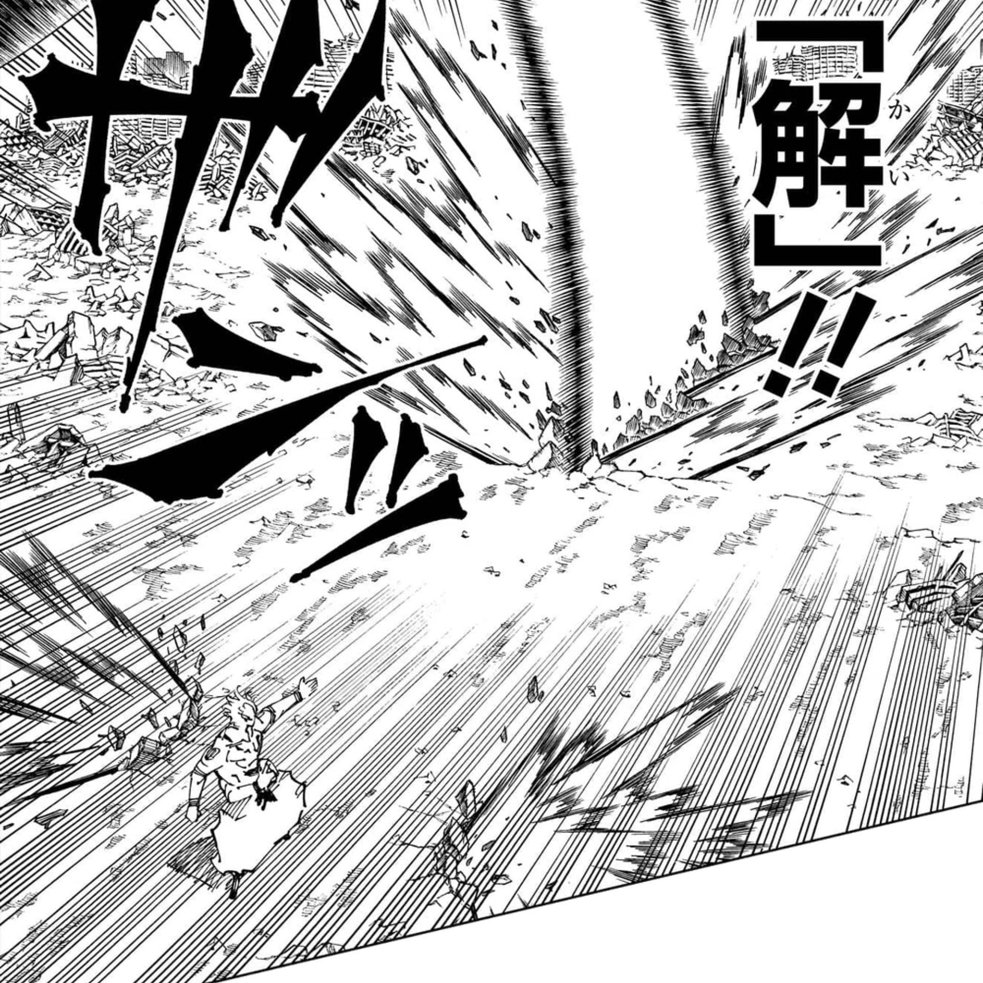 Jujutsu Kaisen manga panel shows Sukuna using Dismantle (Image via Shueisha)