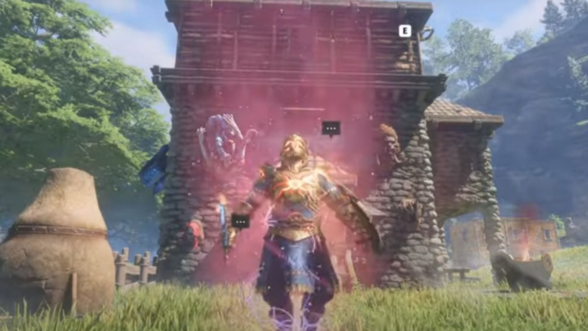 Exploring the world of Enshrouded with a Paladin has its perks (Image via YouTube/Cassimo)