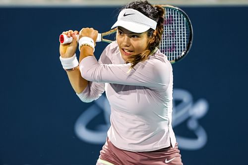 Emma Raducanu pictured at the 2024 Mubadala Abu Dhabi Open