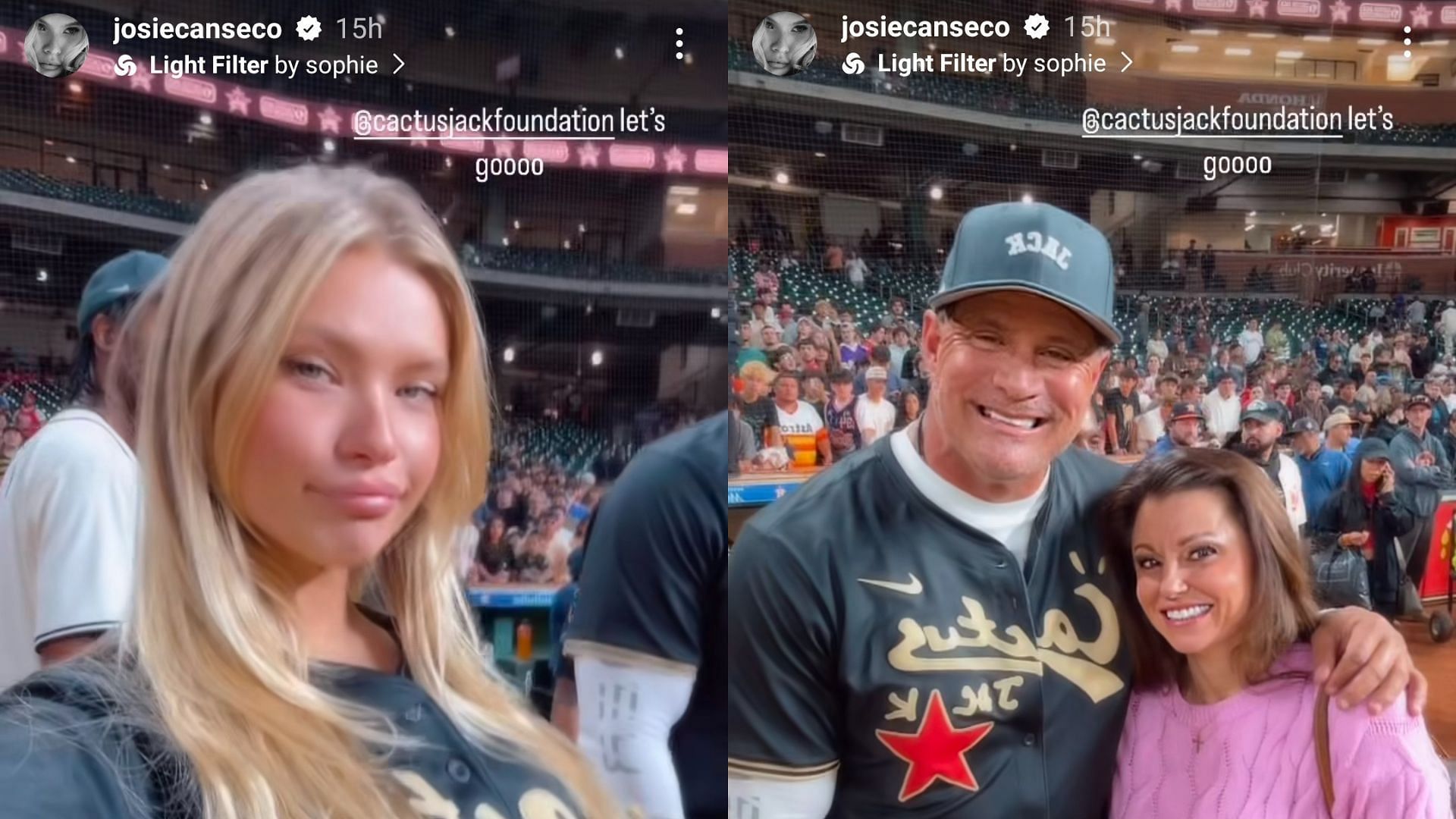 Josie Canseco shared some images from Travis Scott&#039;s celebrity softball game on her Instagram account