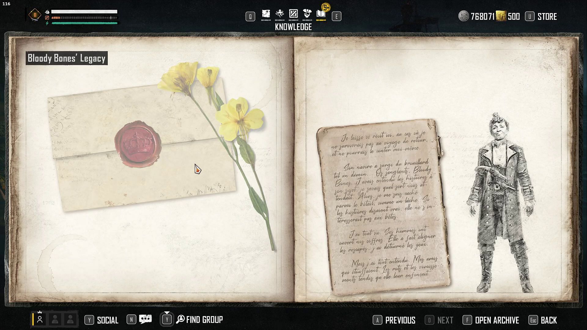 The investigation letters for Bloody Bones Legacy in Skull and Bones (Image via Ubisoft/YouTube-Deadly Deity)