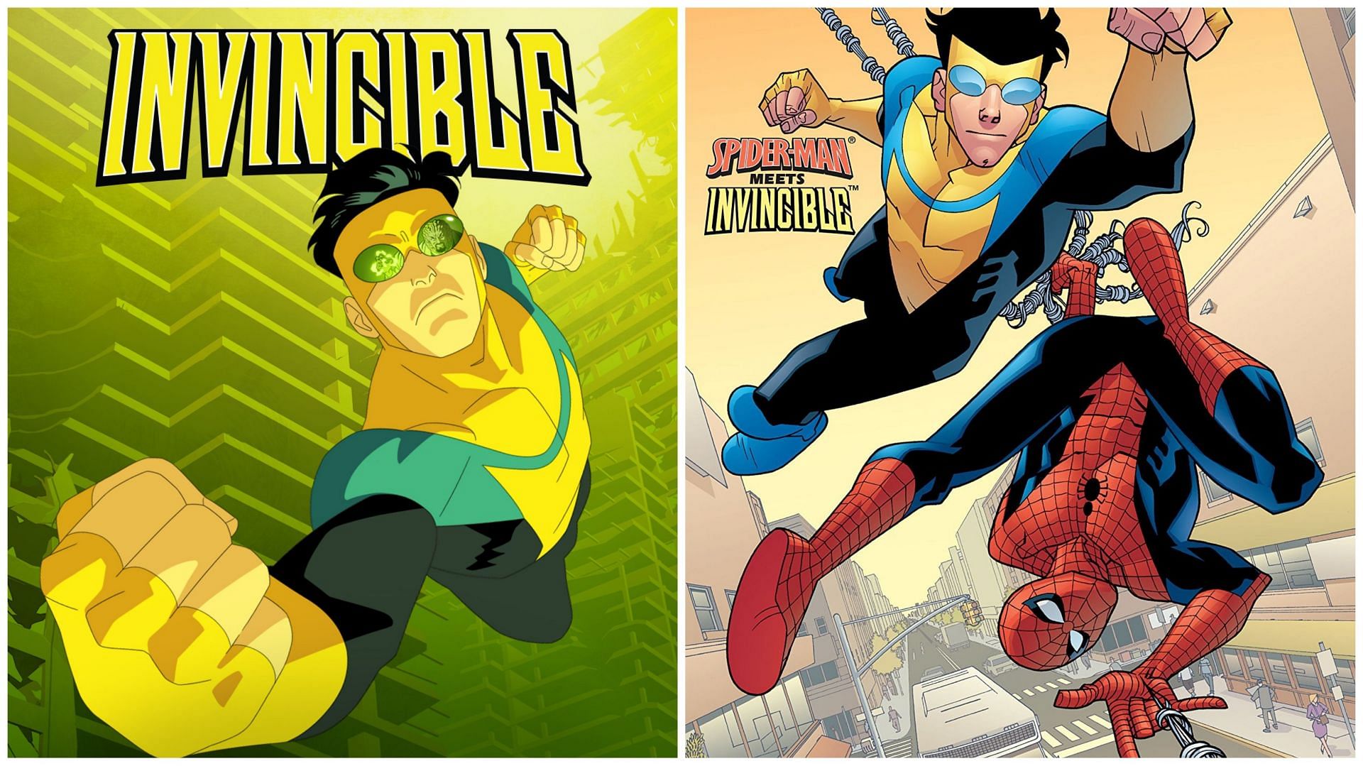 Poster for Invincible Season 2 Part 2 and Marvel Team-Up #14 (Image via @InvincibleHQ on X and Marvel Comics)