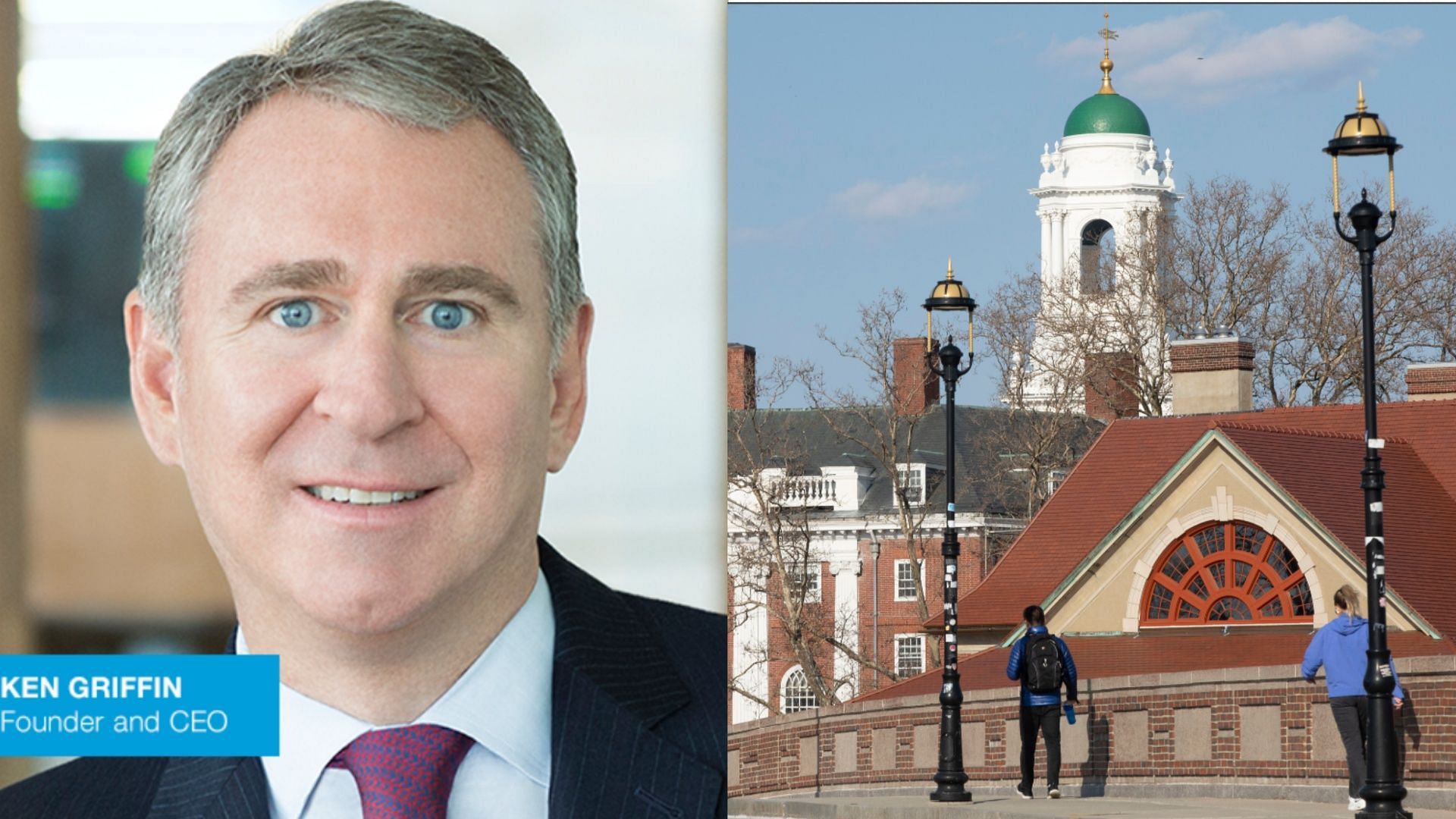 Ken Griffin stops his donations to Harvard University. (Image via X/Citadel/Harvard)